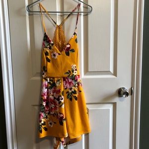 Floral Spaghetti Strap Romper